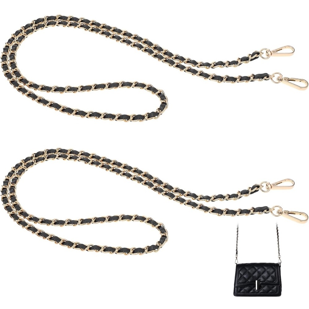 Black & Gold replacement chain for Crossbody wallet purse swivel hook NEW - Picture 11 of 12